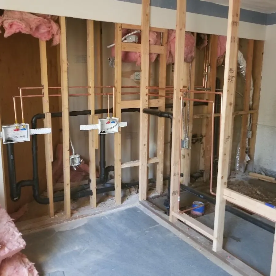 Copper pipe rough-in and plumbing installation in Watsonville